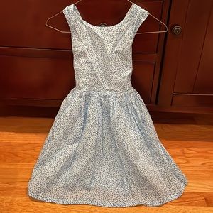 Mini Boden Girls Blue Floral Cross back Dress
